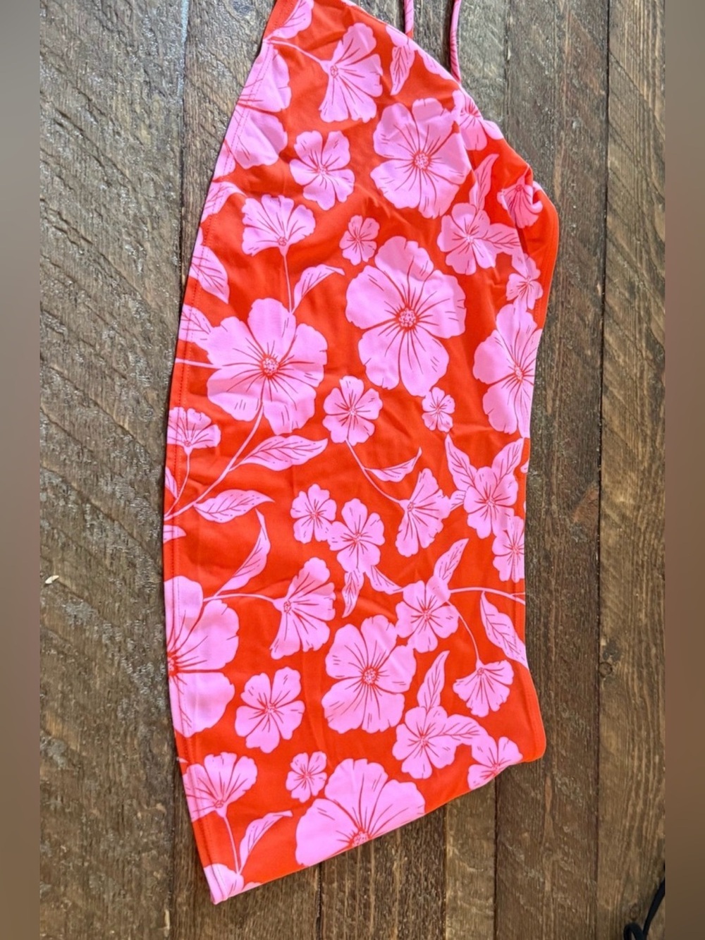 Women’s Floral Pink on Red Tube Skirt (Size M)